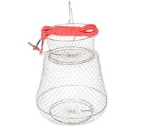 HOODANCOS Fish Catch Basket Fish Cage Metal Mesh Quick-drying Foldable Fine Workmanship Easy to Carry Outdoor Fishing Net for Wild Fishing Random Color