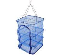 HOODANCOS Foldable Four-Layer Nylon Drying Net Cage 66X35X35Cm with Buckle for Fish Shrimp Fruit Vegetables Hanging Mesh Dryer Cage for Outdoor Fishing and Food Dehydration