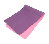 HOODANCOS Foldable TPE Yoga Mat 183x61x0.6cm Non-Slip Folding Fitness Floor Mat with Dual Color Deep Purple and Pink for Travel Outdoor Workouts Pilates and Rest