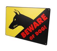 HOODANCOS Garden Beware of Dog Warning Sign Art Caution Board for Fence Warning Dog Premises Outdoor Ornament