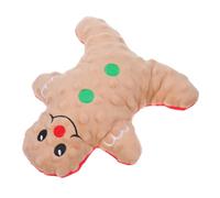 HOODANCOS Gingerbread Man Dog Christmas with Squeaky Plush Chewer for Heavy Chewing Puppies Interactive Bite-resistant Pet Present and Festive Seasonal Plaything