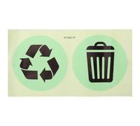 HOODANCOS Glow in Dark Bin Stickers Self-Adhesive Trash Recycling Sticker for Kitchen Garbage Bin Rubbish Labels for Flat Smooth Surfaces 1 Sheet