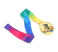 HOODANCOS Gold Cycling Championship Medal with Ribbon Bike Racing Trophy Award for Sports Events Elegant Victory Prize for Training Camps and Competitions