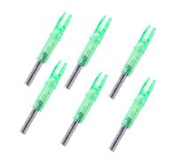HOODANCOS Green Abs Bow Accessories LED Lighted Arrow Tails 12pcs with Continuous 48-hour Working Time for 6.2mm Arrow Shaft for Hunting