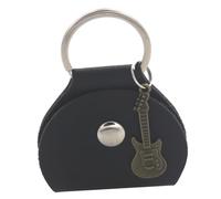 HOODANCOS Guitar Pick Storage PU Bag with Keychain Guitar Shape Pendant Portable Pick Protector Case Music Lovers