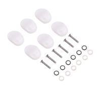 HOODANCOS Guitar Replacement Knobs 6 Pcs Plastic Tuning Peg Buttons Semicircle with White and Black Ferrules and Screws Machine Head Caps for Acoustic Guitars