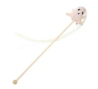 HOODANCOS Halloween Cat Teaser Stick with Soft Plush White Ghost Design Interactive Multifunctional Cat Wand for Kittens and Indoor Play and Exercise