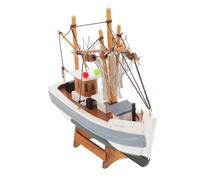 HOODANCOS Handcrafted Mediterranean Wooden Sailboat Model Nautical Sailing Boat Ornament for Coastal Beach Decor Small Rustic Sailboat Figurine Centerpiece for Home Office Desktop