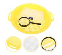 HOODANCOS Handheld Gold Panning Set with Sieve and Magnifier, Small Gravity Sorting Mesh Pan for Gold Prospecting and Mining, Portable Filter Pan for River Sand Panning