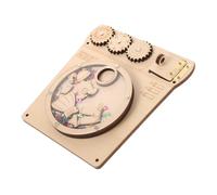 HOODANCOS Handmade Busy Board with Little Washing Machine Sensory Activity Board for Cognitive Development Montessori Puzzle for Early Learning Khaki