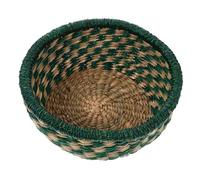 HOODANCOS Handwoven Natural Seagrass Round Storage Basket Small for Kitchen Snacks Fruit Organizer Decorative Wicker Tray for Home Living Storage