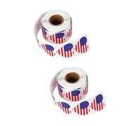HOODANCOS Heart Shape Sealing Stickers USA Flag Pattern Self-Adhesive Roll for Envelope Decoration Wedding Party Crafts 1.50In