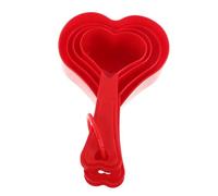 HOODANCOS Heart-Shaped Plastic Measuring Spoon Set Nesting Design for Baking Cooking Wet Ingredients Compact Storage Kitchen Tool for Everyday Holiday Weddings Random Color