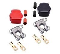 HOODANCOS Heavy Duty Lead Alloy Car Battery Terminal Clamps Kit Battery Cable Replacement Ends Stable Connection and Protective Caps for Vehicles