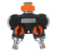 HOODANCOS Heavy Duty Two-Way Hose Splitter for Irrigation and Supply Faucet Adapter with Leak-Resistant Turnbuckle Design Outdoor Water Diverter for Garden Balcony Pool and Car Washing Use