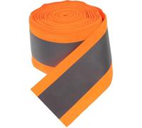 HOODANCOS High Visibility Reflective Fabric Tape for Clothes and Backpacks, Orange Polyester Webbing Trim Strip Sew on Reflective Fabric, for Bad Weather and Low Visibility Days, 1 Roll