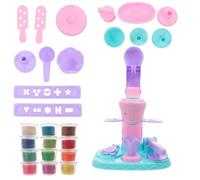 HOODANCOS Ice Cream Making Set with Modeling Clay, Pretend Play Ice Cream Machine for Educational Role Play, Interactive Dessert Simulation Kit