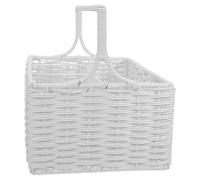 HOODANCOS Imitation Rattan Tableware Storage Basket Woven Basket Woven Kitchen Utensil Holder for Dish Drainer for Kitchen Counter Small White
