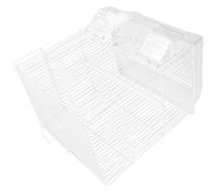 HOODANCOS Iron Wire Bird Cage Portable Small Parrot Carrier Cage for Travel with Wear-resistant Metal Frame White for Conure and Budgies