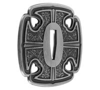 HOODANCOS Japanese Tsuba Hand Guard Replacement and Tanto, Metal Material with Engraved Pattern, Traditional Design, Disperses Impact and Provides Grip Comfort, Suitable for Cultural