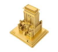 HOODANCOS Jerusalem Temple Resin Craft Decor Sculpture Intricate Holy Sepulchre Figurine for Home and Office Compact Religious Ornament Vintage Style Christian Sanctuary Decoration