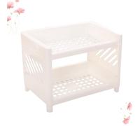 HOODANCOS Kitchen Spice Rack Double Layers Pp Organizer White for Countertop and Crowded Work Areas Storage Shelf Stand