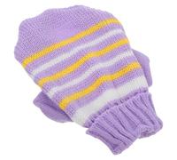HOODANCOS Knitted Cat Sweater for Small Dogs and Kittens, Multi-Color Holiday Coat with Fold-Over Collar, Warm Christmas Pet Clothes for Winter, Size S (Purple, White, Yellow)