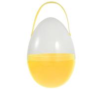 HOODANCOS Large 25cm Plastic Easter Egg Container with Handle Twist to Open Reusable Fillable Easter Egg for Hunt and Festive Occasions Colour Yellow