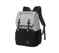 HOODANCOS Large Capacity Double Shoulder Mommy Backpack Baby Products Travel Bag Multi-Functional Outdoor Mum Bag Black Grey for Parents