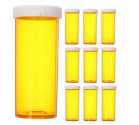 HOODANCOS Large Capacity Empty Pill Bottles 10Pcs Plastic Medicine Vials with Protective Seal for Vitamins and Pills Storage on The Go and Home