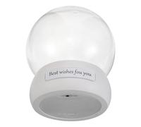 HOODANCOS LED Lighted Glass Cloche Dome with White Base, Eternal Flower Display Bell Jar for Valentine’s Day Home Decoration, Decorative Glass Flower Cover for Seasonal Décor