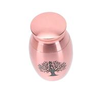 HOODANCOS Life Tree Stainless Steel Pet Cremation Urn Rose Gold Ash Can Corrosion-resistant Memorial Cinerary Casket for Dogs Cats