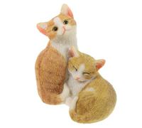 HOODANCOS Lifelike Resin Cat Figurine Garden Statue Miniature Cat Decor for Fairy Gardens Lawns Potted Plants and Tabletops Adorable Home Office Decoration