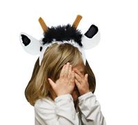 HOODANCOS Light up Plush Cow Headband with Flashing LED Lights, Decorative Hair Hoop that Firmly Stays for Performance Party and Cosplay Accessories