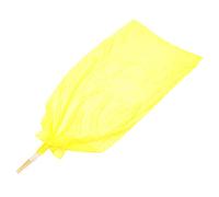 HOODANCOS Long Yellow Silk Belly Dance Fan for Women Lengthened Yangko Fan with Bright Colorful Satin Fabric Lightweight and Flexible Handheld Dance Prop for Festival and Performance