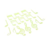 HOODANCOS Luminous Music Note Wall Decals Green Glow Plastic Stickers for Bedroom Easy to Apply Removable Wall Stickers for Smooth Surfaces Night Light Decorative Music Pattern for Dark