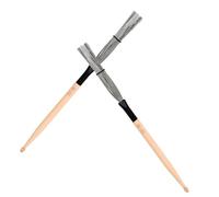 HOODANCOS Maple Wood Drum Wire Brush Retractable Carbon Steel Percussion Brushes with Ergonomic Handles Drum Accessory for Drummers Beginners and Rock Bands
