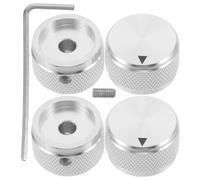 HOODANCOS Metal Audio Volume Knobs 6Mm Diameter Silver 4pcs Non-Slip Amplifier and Guitar Tone Control Knobs for DIY Electronics and Musical Instrument Accessories