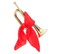 HOODANCOS Metal Bugle Trumpet for Beginners and Teens, Brass Wind Instrument Red Scarf, Suitable for School Bands and Stage Performance