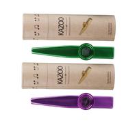 HOODANCOS Metal Kazoos Bright Purple Green Lightweight Musical Instruments for Adults Party Favors Stocking Stuffers Goodie Bag Fillers
