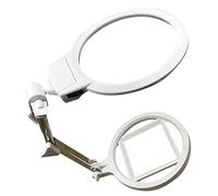 HOODANCOS Metal Stand Magnifying Glass Table Lamp Reading Light and Magnification for Close Work Desk Lamp for Crafts and Embroidery