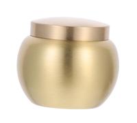 HOODANCOS Mini Copper Ashes Urn with Seal, Small Round Cinerary Casket for Human and Pet Cremation, Compact Household Metal Ashes Storage Pot for Memorial Use