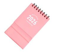 HOODANCOS Mini Desk Calendar Pink Compact Academic Planner Twin-wire Binding Thick Paper Portable School Desk Organizer Monthly To-do Lists Desktop Scheduling