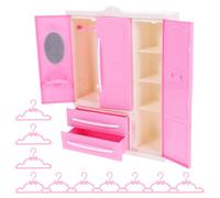 HOODANCOS Mini Doll Wardrobe Clothing Organizer with Mini Coat Hangers for Doll Clothes Display and Storage Miniature Closet Accessory for Dollhouse Decoration