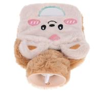 HOODANCOS Mini Hot Water Bottle with Cute Bear Plush Cover for Relief and Warm Compress, High Density PVC Material, for Travel and Office Use in Winter