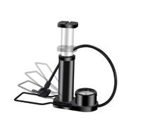 HOODANCOS Mini Portable Bike Foot Pedal Pump with Pressure Gauge High Pressure Metal Air Pump for Cycling and Household Use Multi Purpose Inflator for Tires and More Compact Black Design