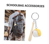 HOODANCOS Mini Wooden Baseball Bat Keychain Sports Player Favors Baseball Charm Pendant for Boys Car Backpack Decoration