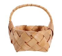 HOODANCOS Mini Woven Wood Basket Portable Fruit Basket Photo Prop for Home and Travel