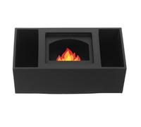 HOODANCOS Miniature Black Dollhouse Fireplace Model - Victorian Style Mini Fireplace Mantel Decor - Christmas Village Dollhouse Furniture Accessory for Holiday Home Display