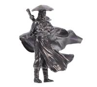 HOODANCOS Miniature Chinese Warrior Figurine Copper Statue with Ancient Elegance, Sturdy Metal Bonsai Decoration for Living Room and Office, Enhancing Ambiance and Collectible Ornament